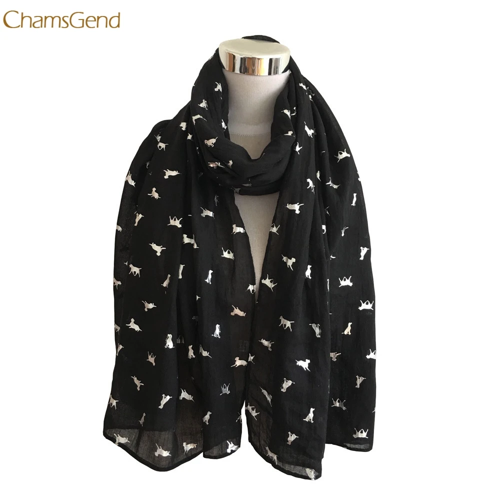 Шарфы для женщин с принтом собаки атласно Шелковый квадратный шарф платок плюс