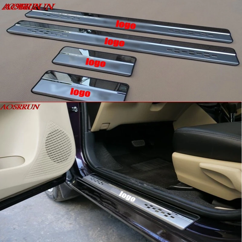 

4PCS Stainless Steel Door Sill Strip Welcome Pedal Trim Auto Car Styling for Toyota Vios 2014 2015 car accessories car-styling