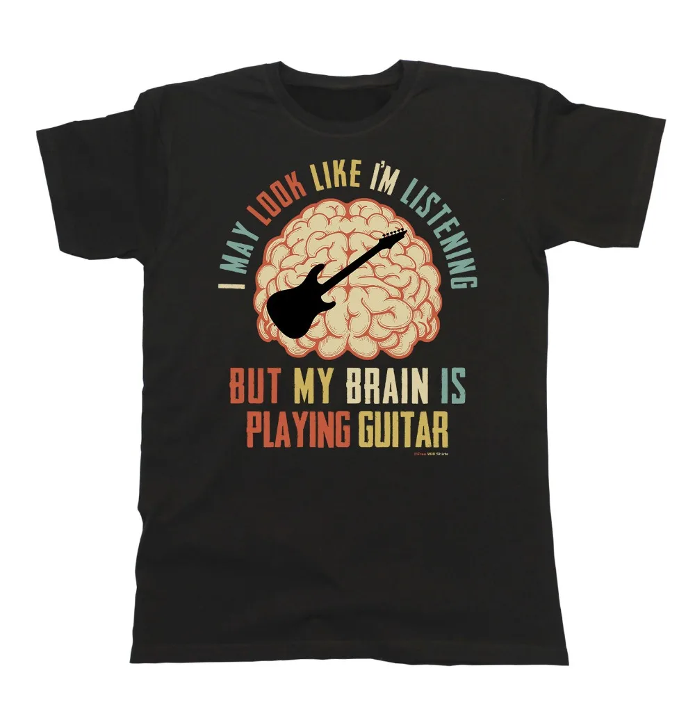 Мужская футболка унисекс My Brain Is Playing Guitar Electric Music Birthday новинка 2019 мужские Модные