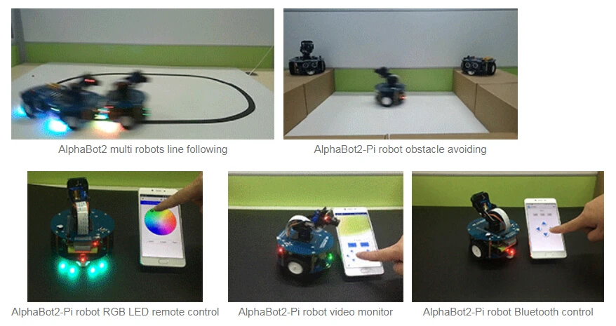 AlphaBot2 робот строительный комплект: Raspberry Pi 3 Model B+, камера RPI(B)+ карта Micro SD+ 15 Acc