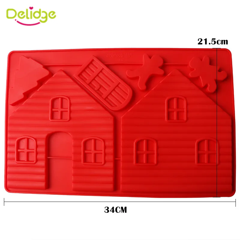 

Delidge 1pc Wedding Gingerbread House Silicone Cake Mold 3D Fondant Cookie Chocolate Fondant Mold Cake Decorating Tools