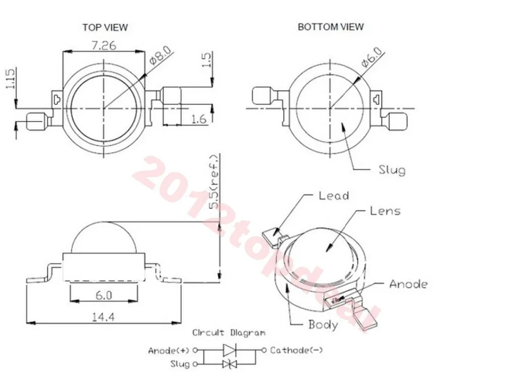 Светодиодный чип высокой мощности Холодный/теплый белый 1 Вт 3 3000k 4000k 6000k 10000k 20000k