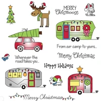 6x8in merry christmas camp transparent clear silicone stamp diy scrapbookingphoto album card handcraft decorative clear stamp