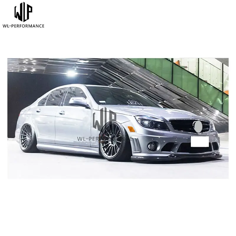 C Class углеродного волокна Стандартный переднего бампера v стиля спойлер диффузор