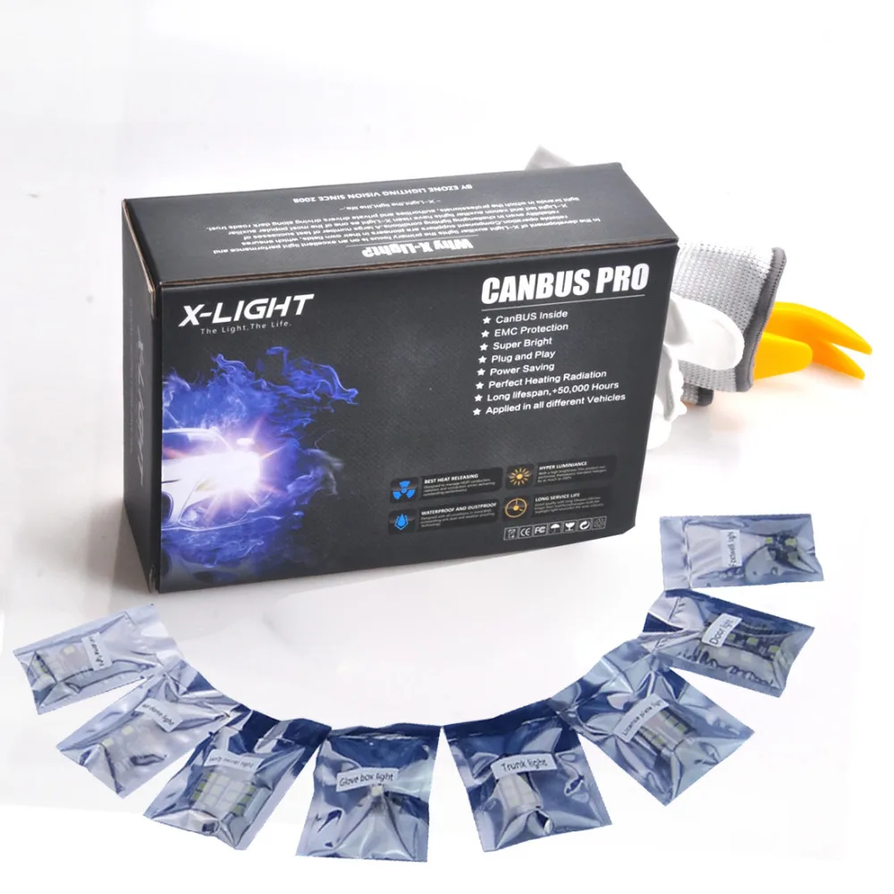 

20PCS White Premium LED Interior Map Dome Reading Light Kit + License Plate Light for Volvo XC70 2008-20XX with install tools
