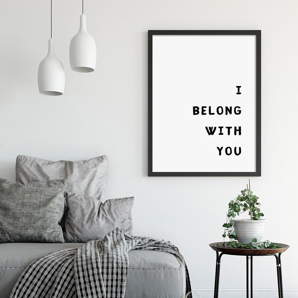 I Belong With You Минималистичная деревенская настенная Картина на холсте