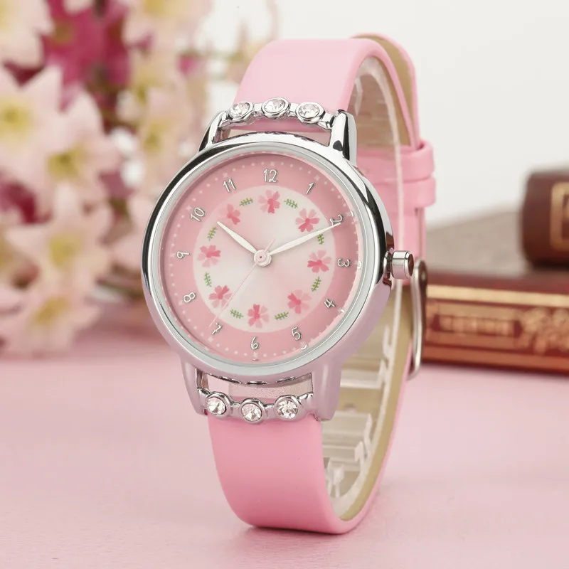 2020 New Fashion Cartoon Children Watch Cute Princess Watches Girl Student waterproof leather Quartz Clock kids diamond Watch disney mario cute children s cartoon quartz watch student casual belt watch kids watches watches gift for kids girl