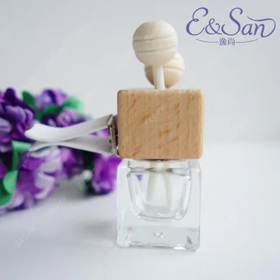 

100Pcs/Lot 6ML Square Car Vent Bottle Transparent Glass Perfume Spray Cosmetic Empty Bottle Free Shipping