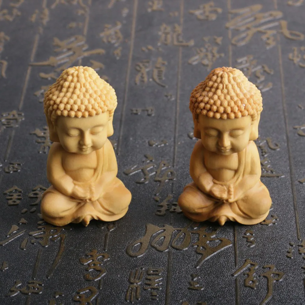 Резьба по дереву и бусины Будды китайская фотостатуя скульптура амулет