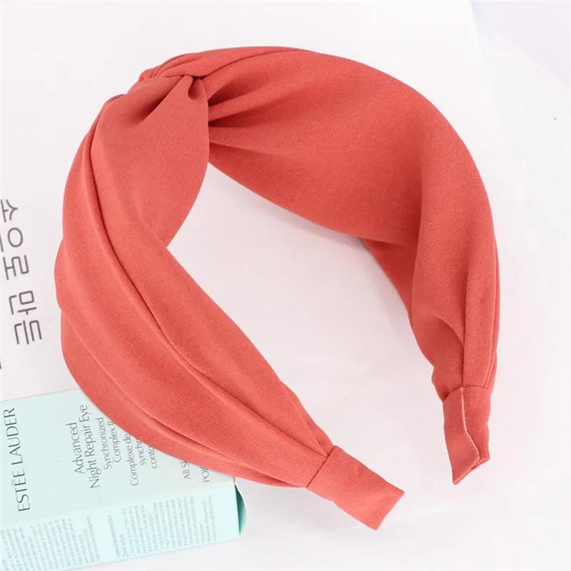 Imixlot Sweet Simple Hairband Knot Turban Solid Elastic Hair Head Hoop Bands Accessories for Women Girls Wide Headdress |