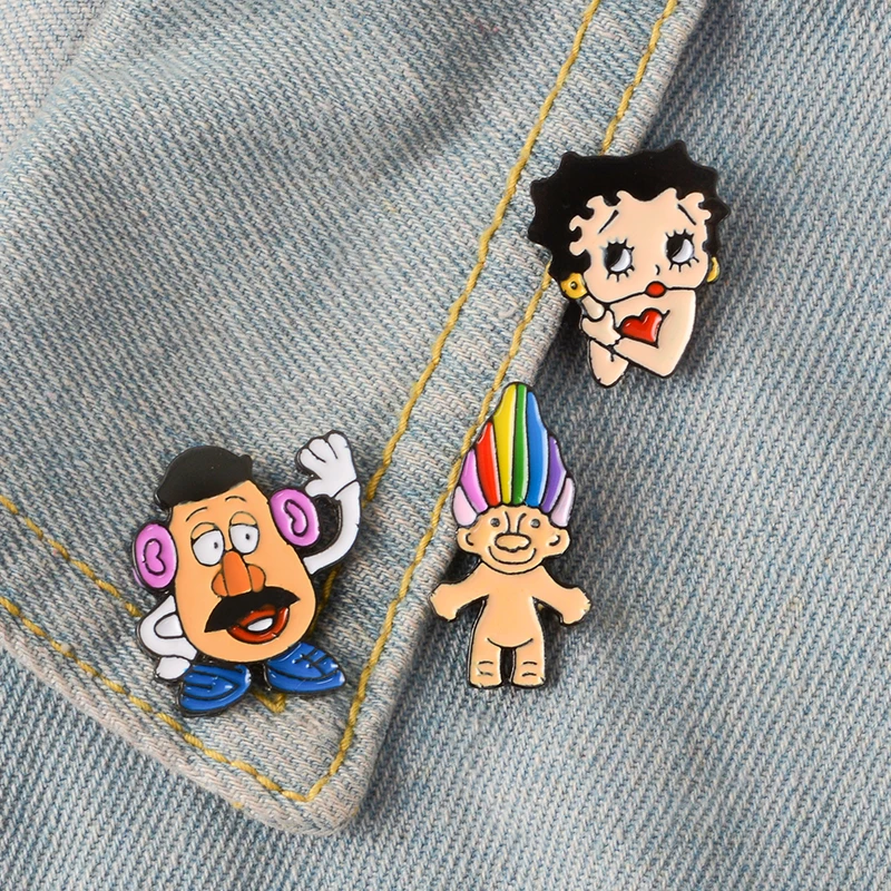 Betty Pins Cartoon Beauty Brooches Badges Lapel Pins Cute jewelry Denim jackets Backpack Accessories Brooches for Women Girls
