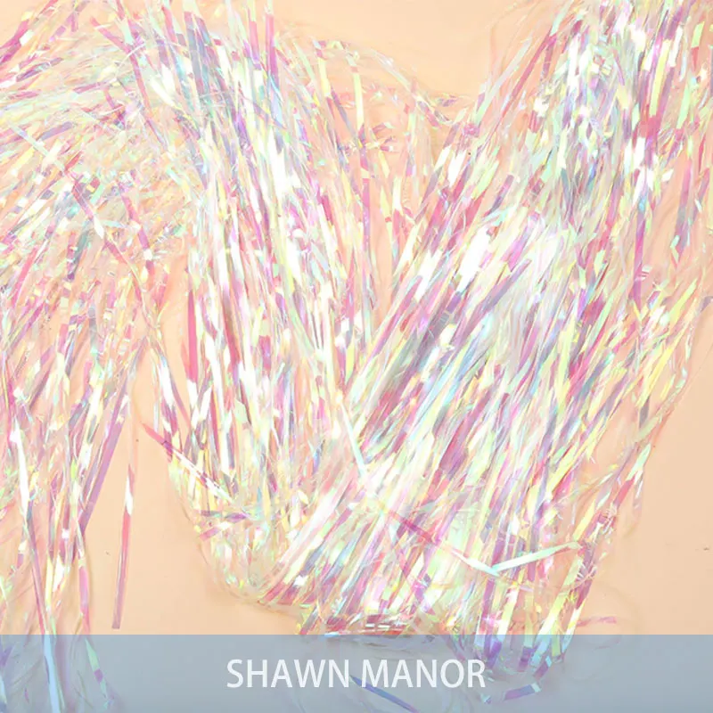 Радужный цвет металлическая бахрома из фольги Блестящий занавески Дождик для