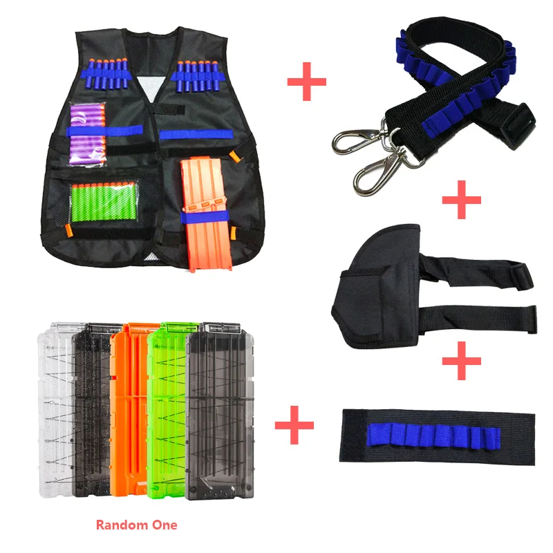 6pcs/set Tactical Equipment Gun shuttle Bullet Magazine for Nerf Accessories Clip Compatible Backpack | Игрушки и хобби