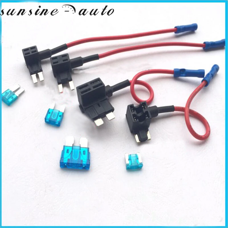

12V Fuse Holder Add-a-circuit TAP Adapter Micro/Mini/Standard ATM APM Blade Auto Fuse with 15A Blade Car Fuse with holder