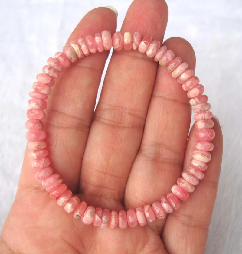 Rhodochrosite браслет из натуральных бусин Женские Ювелирные изделия аксессуары для