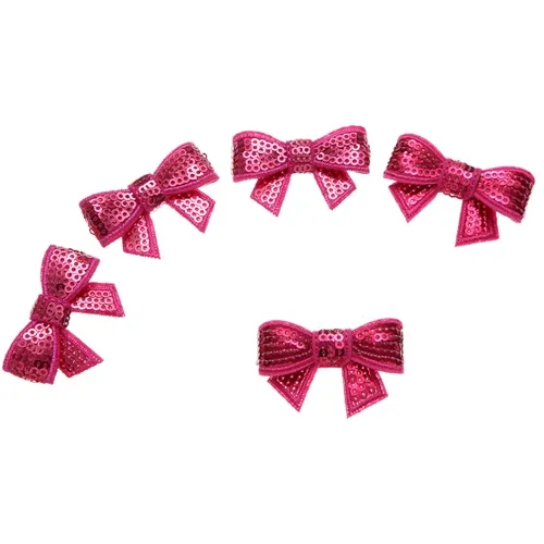 hotpink 10 шт./лот, сделай сам, банты для волос, принадлежности для рукоделия, 1,77 дюйма, 6 цветов, с плоской задней частью, блестящие банты, аксессуары для волос для маленьких девочек, аксессуары для рукоделия - Цвет: hotpink