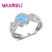 top quality natural stone ring blue shimmerring genuine solid 925 sterling silver real gem woman fine jewelry hot sell