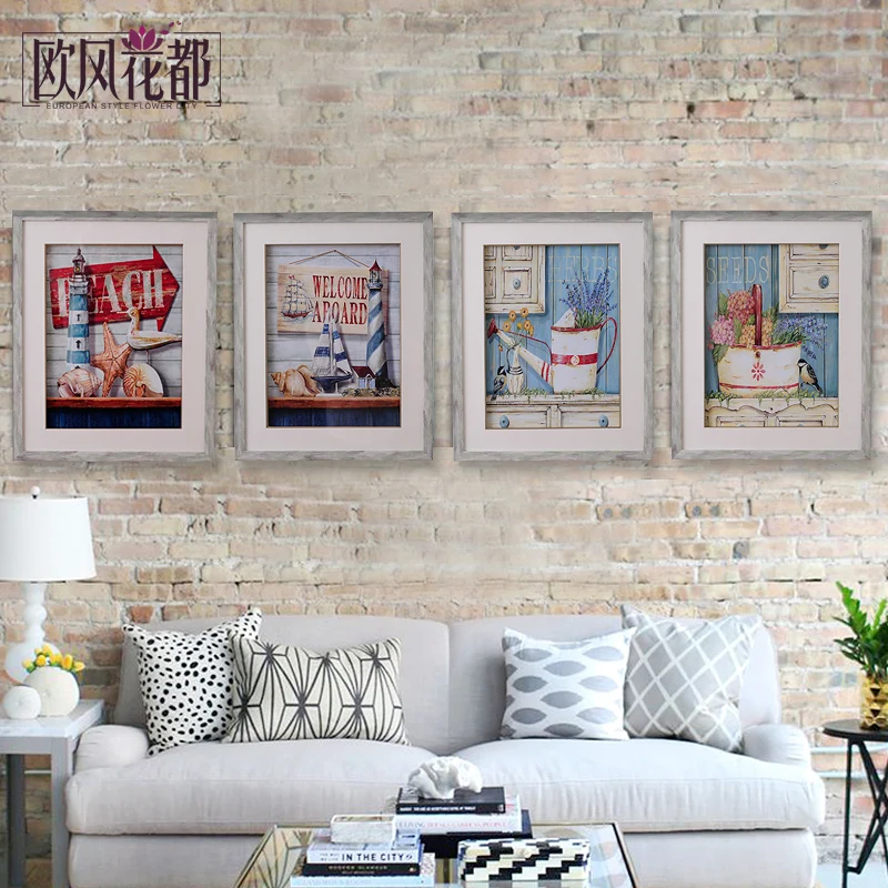 Гостиная американский диван фоновая настенная живопись Настенная роспись для