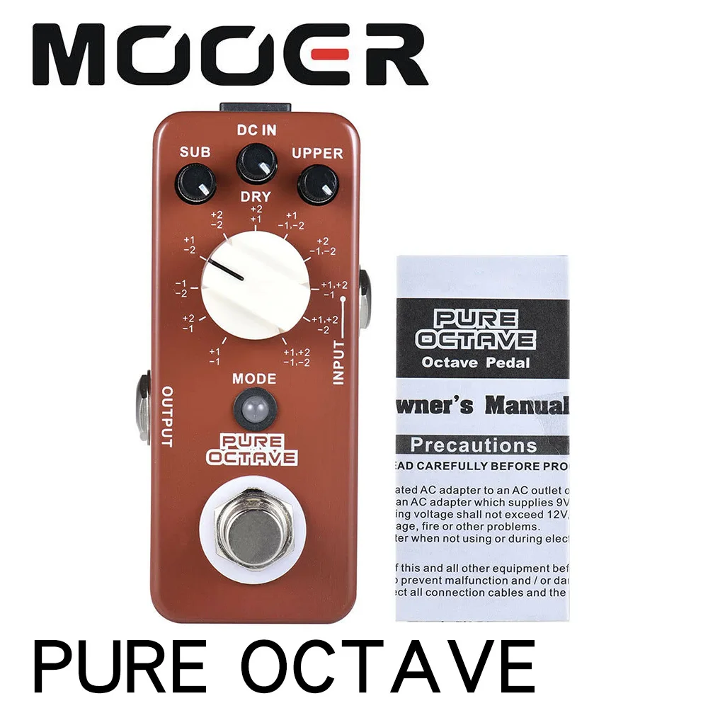 MOOER PURE OCTAVE Mini Octave Guitar Effect Pedal 11 Octave Modes True Bypass Full Metal Shell