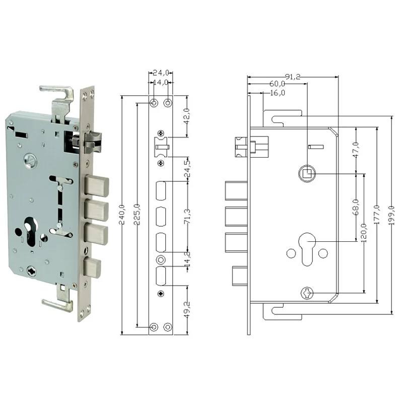 Биометрический электронный умный дверной замок отпечатков пальцев + 4 карты 2