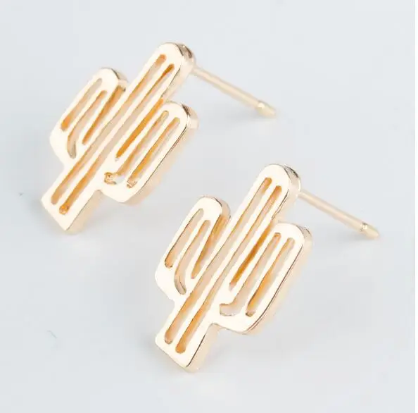 Женские простые серьги С КАКТУСОМ новые модные милые в Корейском стиле для