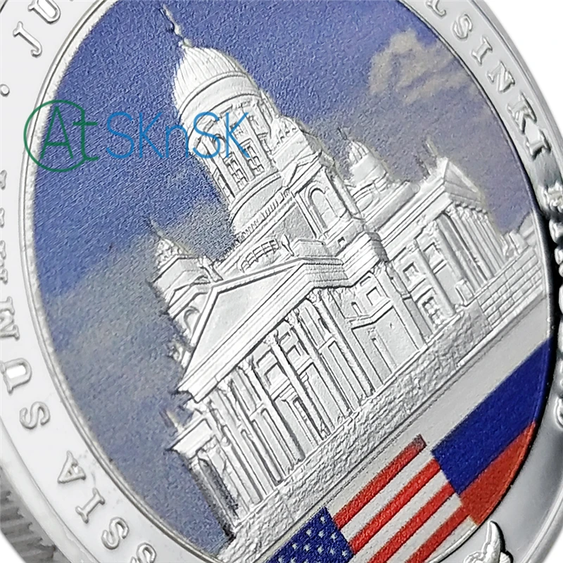 Новая серебряная монета подарок для президента США и России памятные монеты