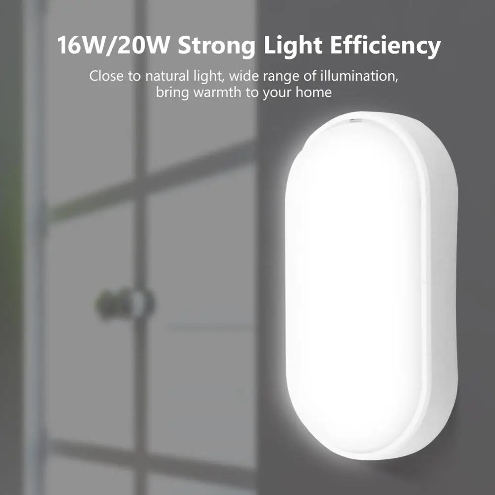 

Wall Lamp Moisture-Proof LED Bulkhead Lighting 85V-265V 16W 20W Waterproof Oval/Circular Shape Wall Light For Balcony Bathroom