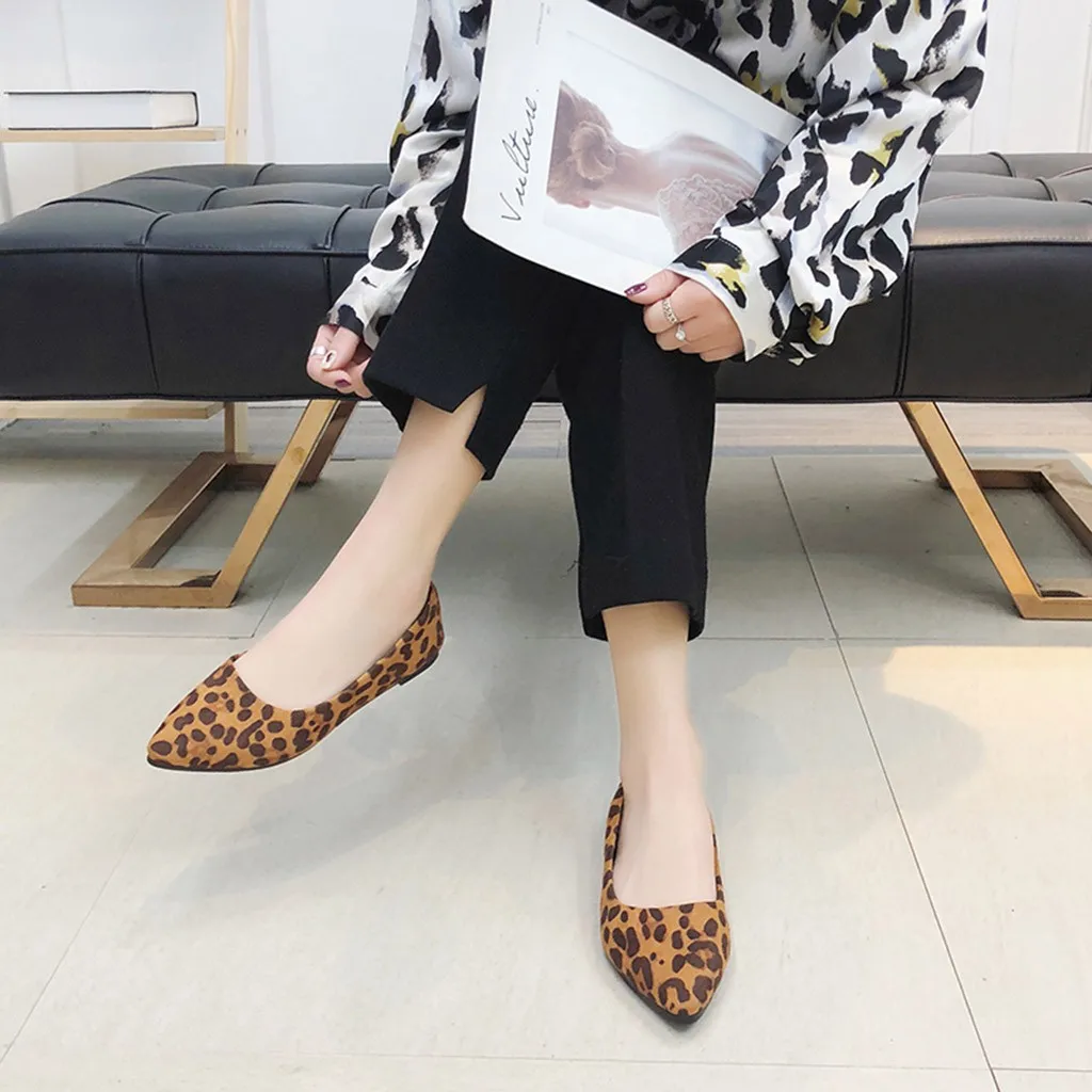 Туфли SAGACE женские на плоской подошве повседневные Мягкие леопардовые модная