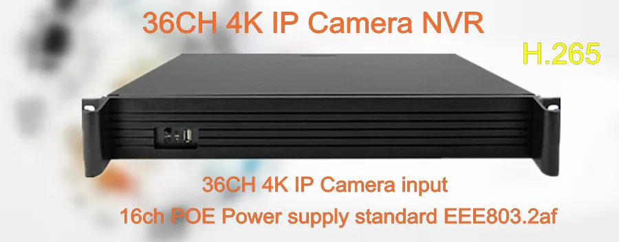 Камера видеонаблюдения 36ch ONVIF Super HD 4K NVR DVR h.265 видеорегистратор для 4K/5mp/4mp/3m/2mp IP