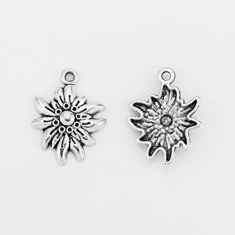 30 шт Edelweiss цветок Очаровательные Подвески для бус изготовления ювелирных изделий