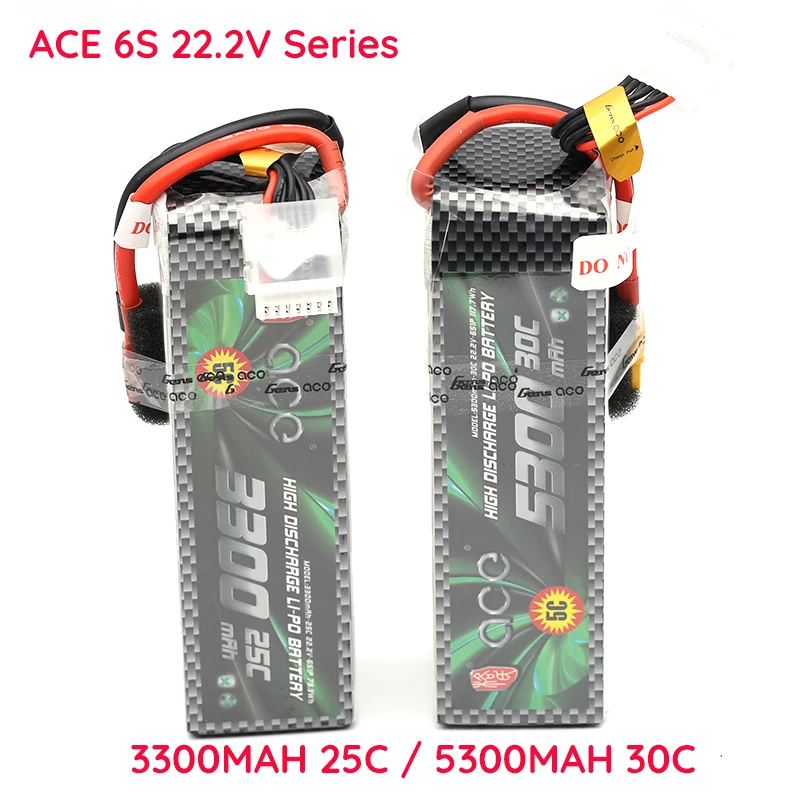 ACE 6S 22 2 V 3300 5300 mah 25C 30C LiPo батарея T plug Burst Disharge для вертолета 500550600 700|Детали и