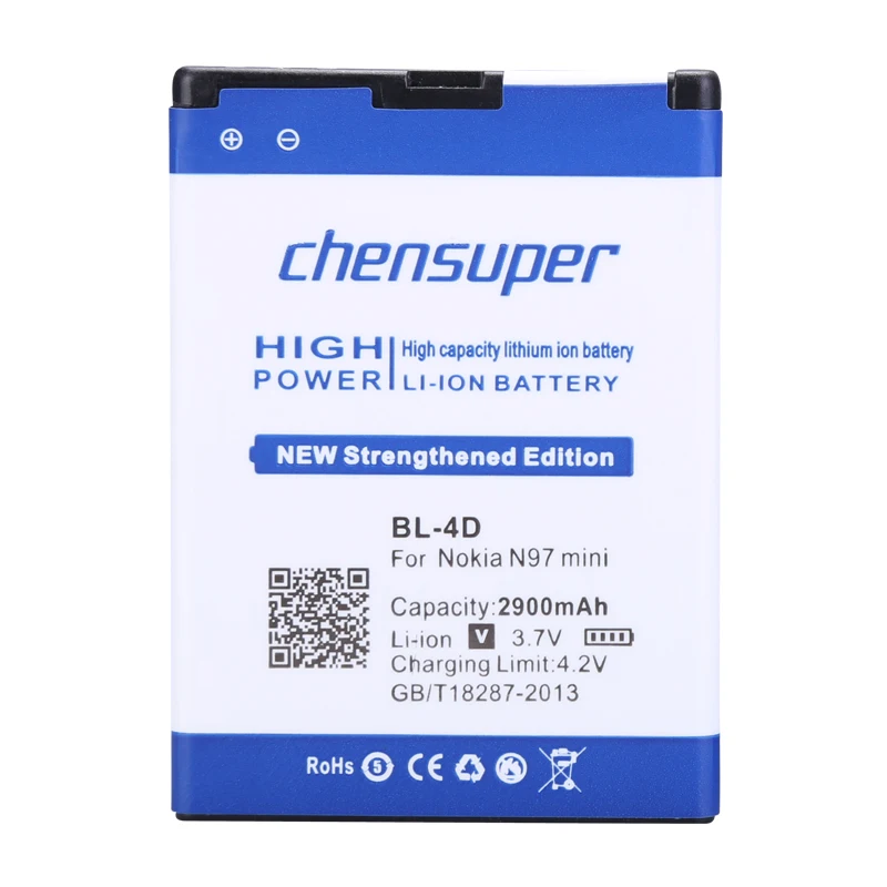 Chensuper 2900mAh BL-4D литий-ионный аккумулятор для телефона Nokia N97 mini N8 E5-00 E5 E7 T7 | Мобильные