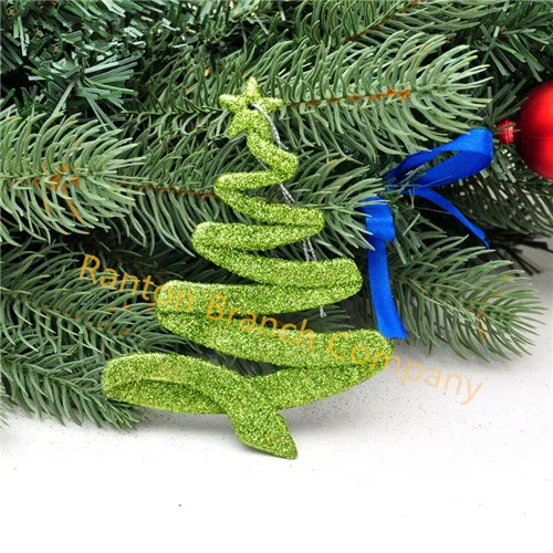 1pc green color 1 шт. порошок высококачественные Рождественские елочные украшения 12 см* 10 см принадлежности Ремесла Висячие Рождественские изделия для декорации 20 г/шт - Цвет: 1pc green color