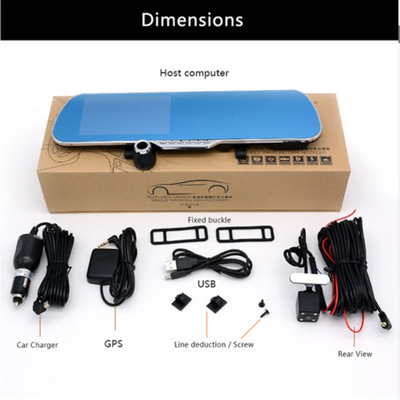 Автомобильный видеорегистратор зеркало заднего вида 5 0 дюйма GPS навигация|camera dual