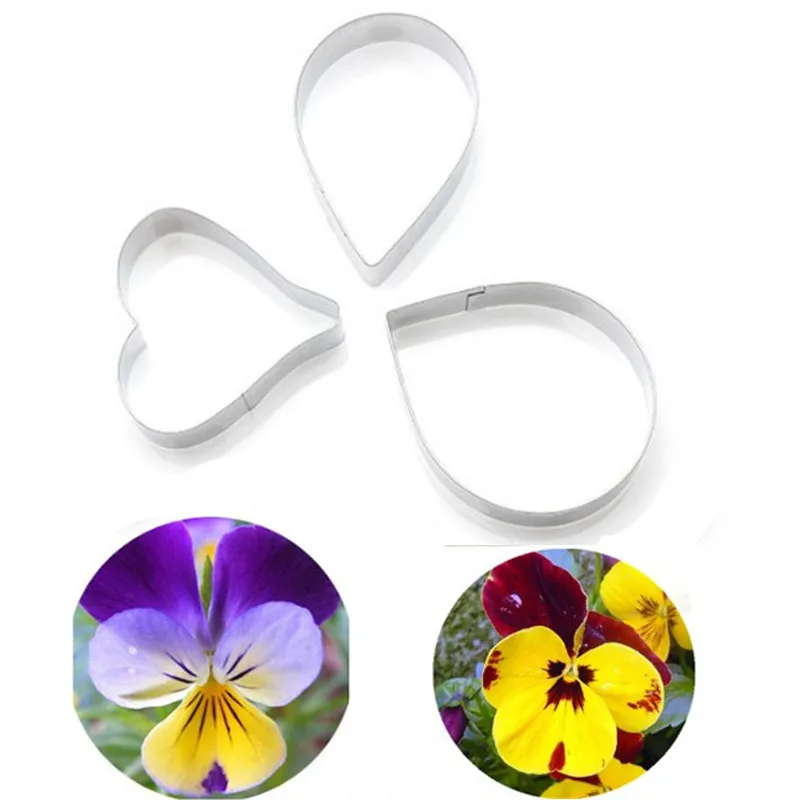 TTLIFE 3 шт. лепестки фиалки из нержавеющей стали печенье резак цветок сахарная
