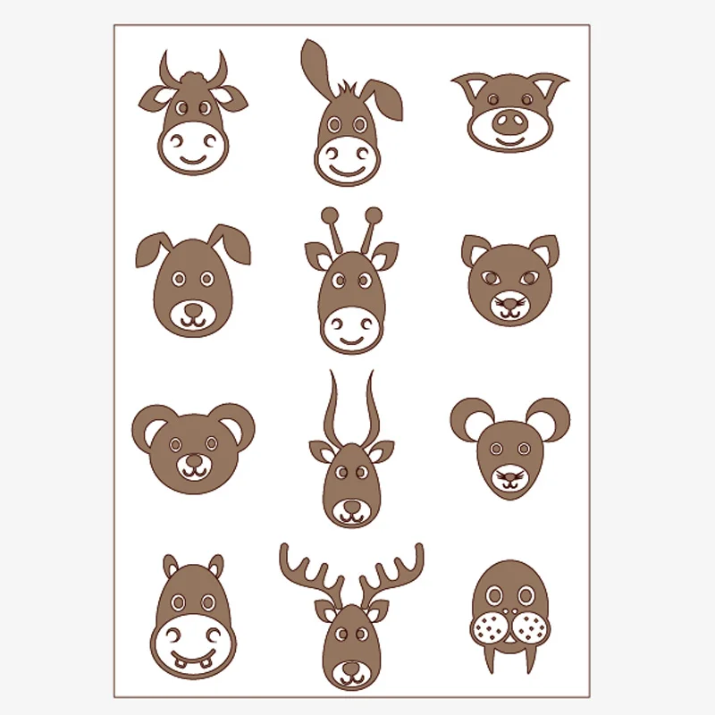 Cute Animals Avatar Metal Cutting Dies Deer Dog Pig Bear Hippo Craft dies for DIY Scrapbooking Paper Cut Cards Stamps New | Дом и сад