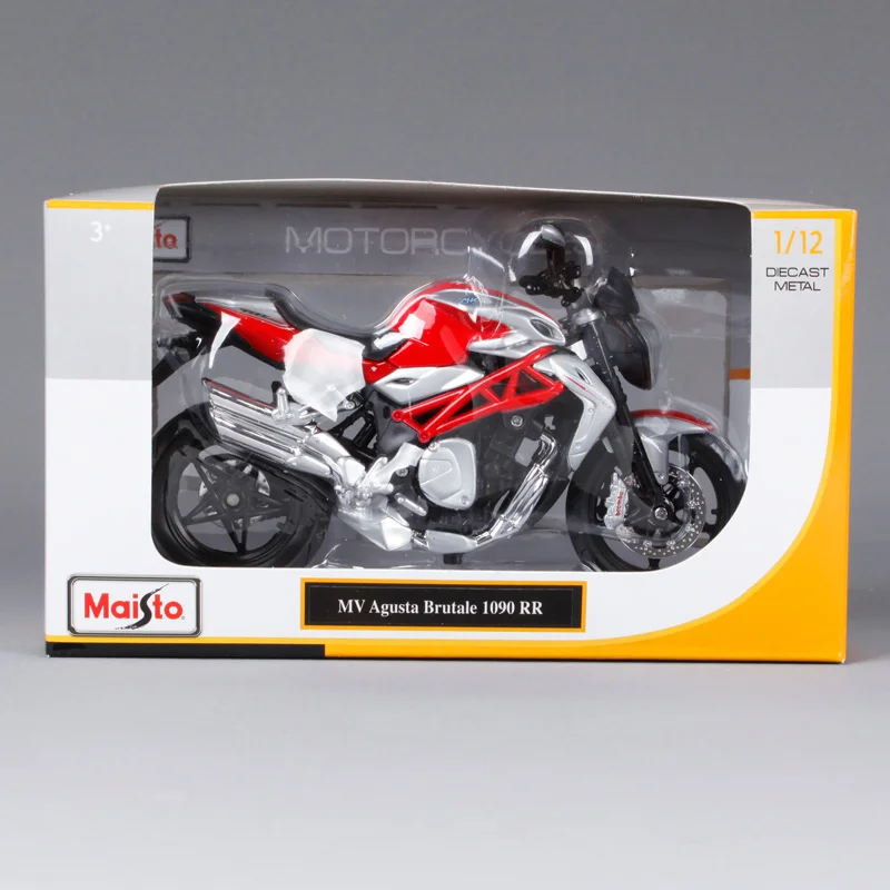 Maisto 1:12 mv agusta F4 1090 RR мотоцикл литье под давлением красный серебристый модель