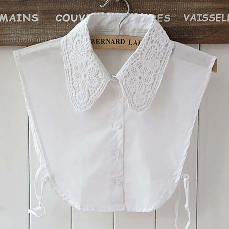 Ложный воротник рубашки белый и черный галстук винтажный съемный ложный лацкан