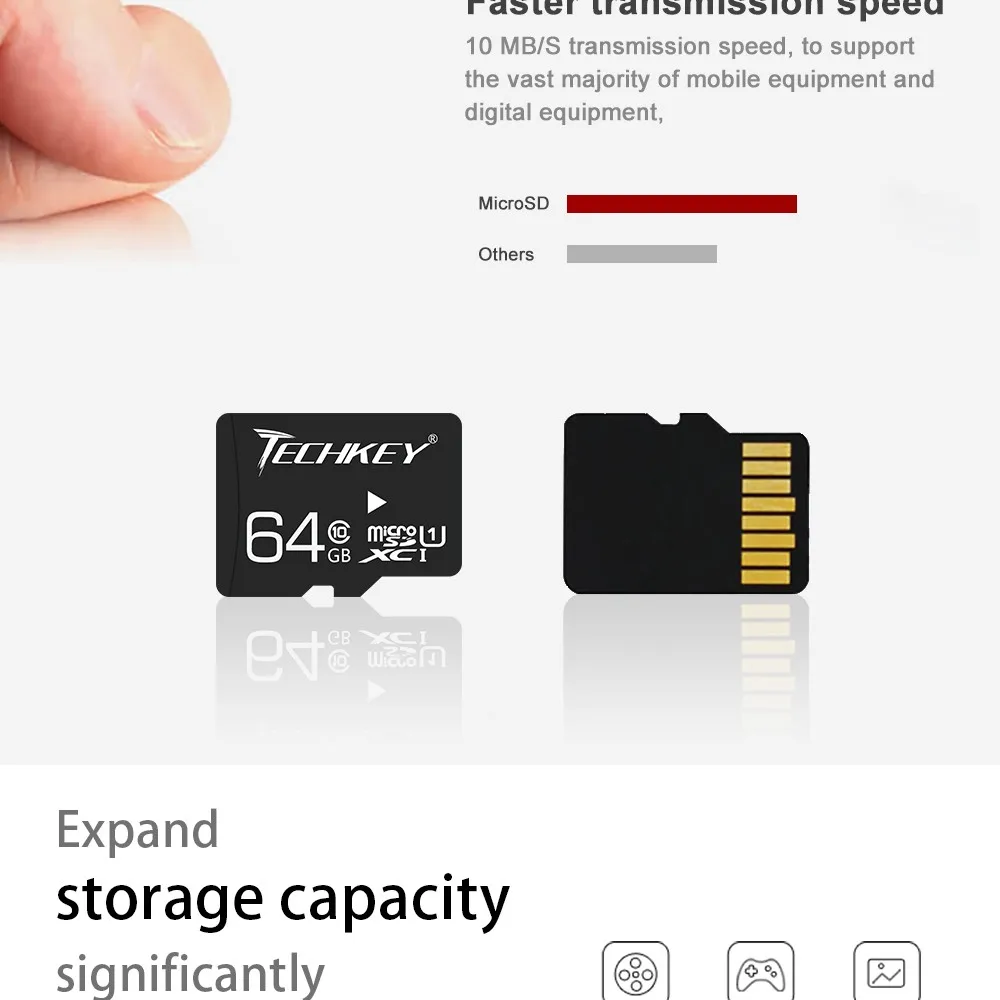 Лучшее качество 32 ГБ Micro SD пройти h2test карта памяти класс 10 64 16 8 TF Microsd флэш-диск