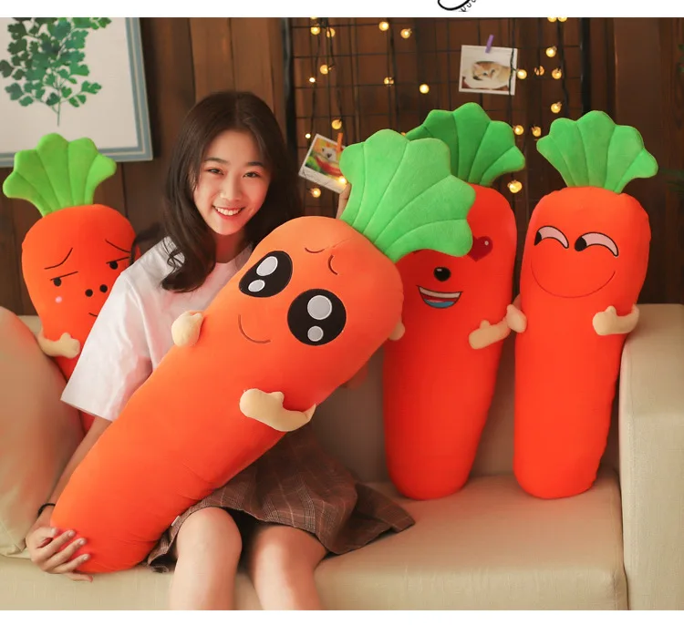 Вниз Хлопок Kawaii милые мягкие игрушки в форме моркови Плюшевые Растения мягкая подушка-Морковка Дети Детские игрушки для девочек Дети мальчики подарок на день рождения