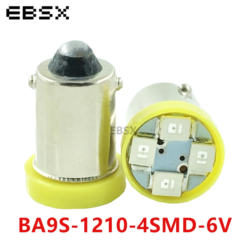 Светодиодные лампы EBSX 6 в 3 В 50 шт. BA9S T4W T11 1210 4 SMD для стайлинга автомобиля белые