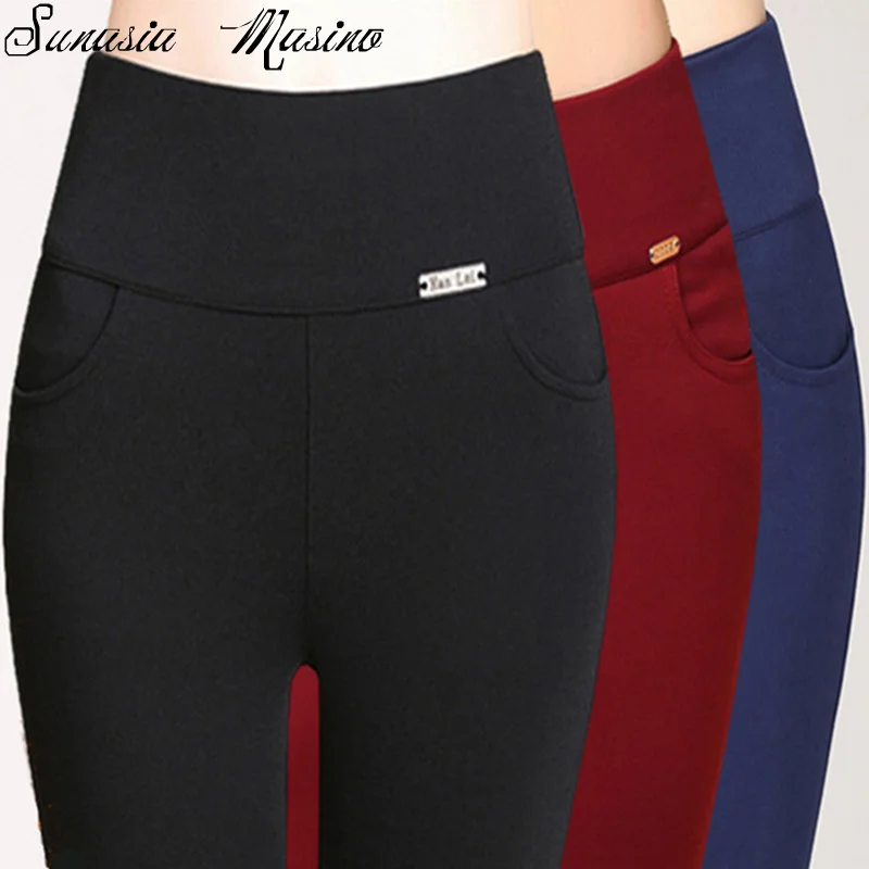 summer style fashion 3 color Iron card occupation women high waish pants S-6XL 5XL 4XL calf-length Trousers capris plus size | Женская