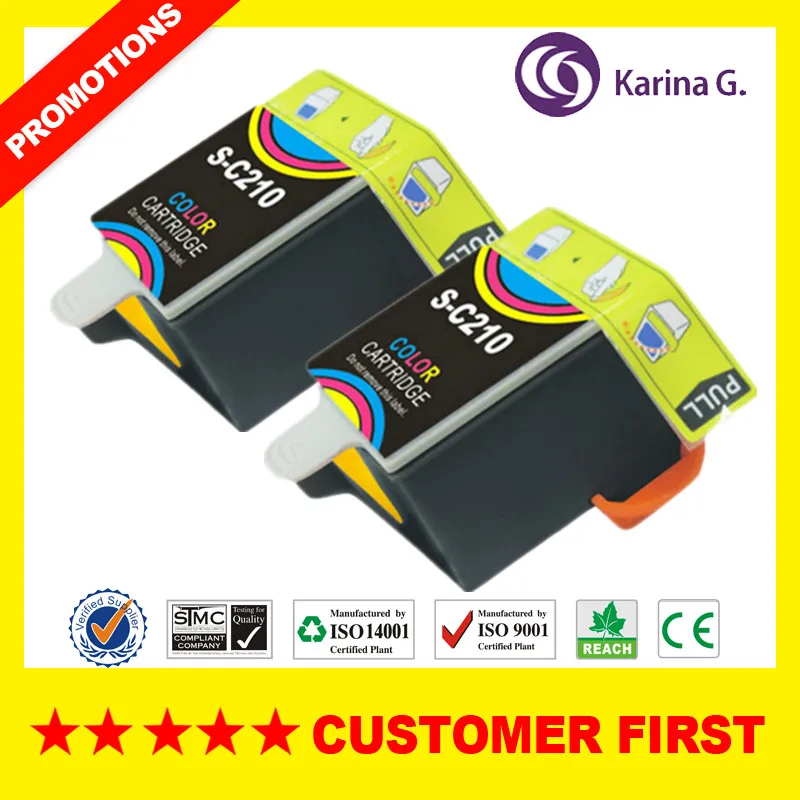 2PCS Tri-Color Совместимый чернильный картридж для M210 M215 C210 костюм для SAM CJX1000 CJX1050W CJX2000 принтера - Цвет: 2PCS Tri-Color