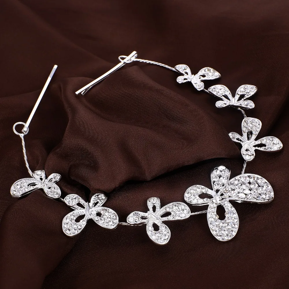 Заколки для волос с кристаллом-бабочкой свадебные шпильки в форме бабочки тиара