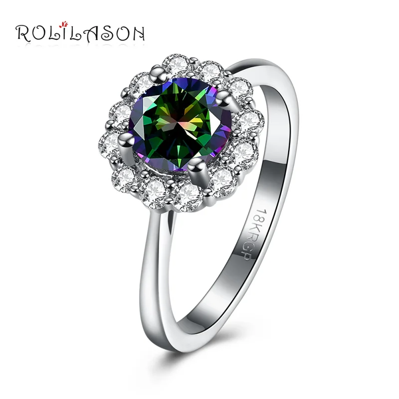 Rolilason партии модные серебряные Радуга кубического циркония Crystal ювелирные