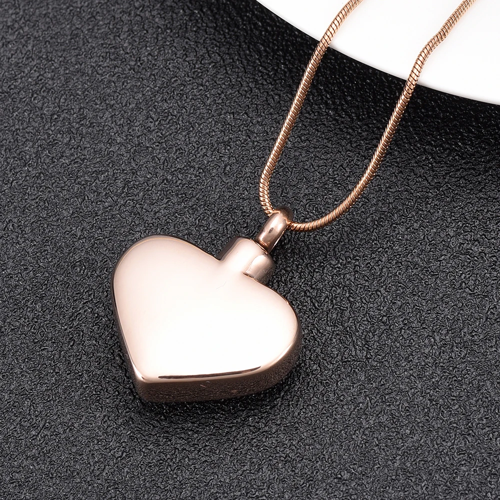 IJD10034 Love you forever engraved Puffy Heart Ash Holder Pendant Stainless Steel Cremation Urn Necklace for ash women | Украшения и