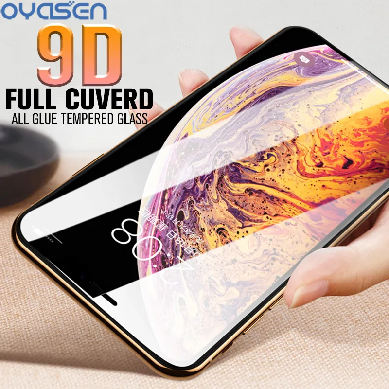 9D закаленное стекло для iPhone X 8 7 6s 6 Plus взрывозащищенное полное Cuverd Защитное 4 5