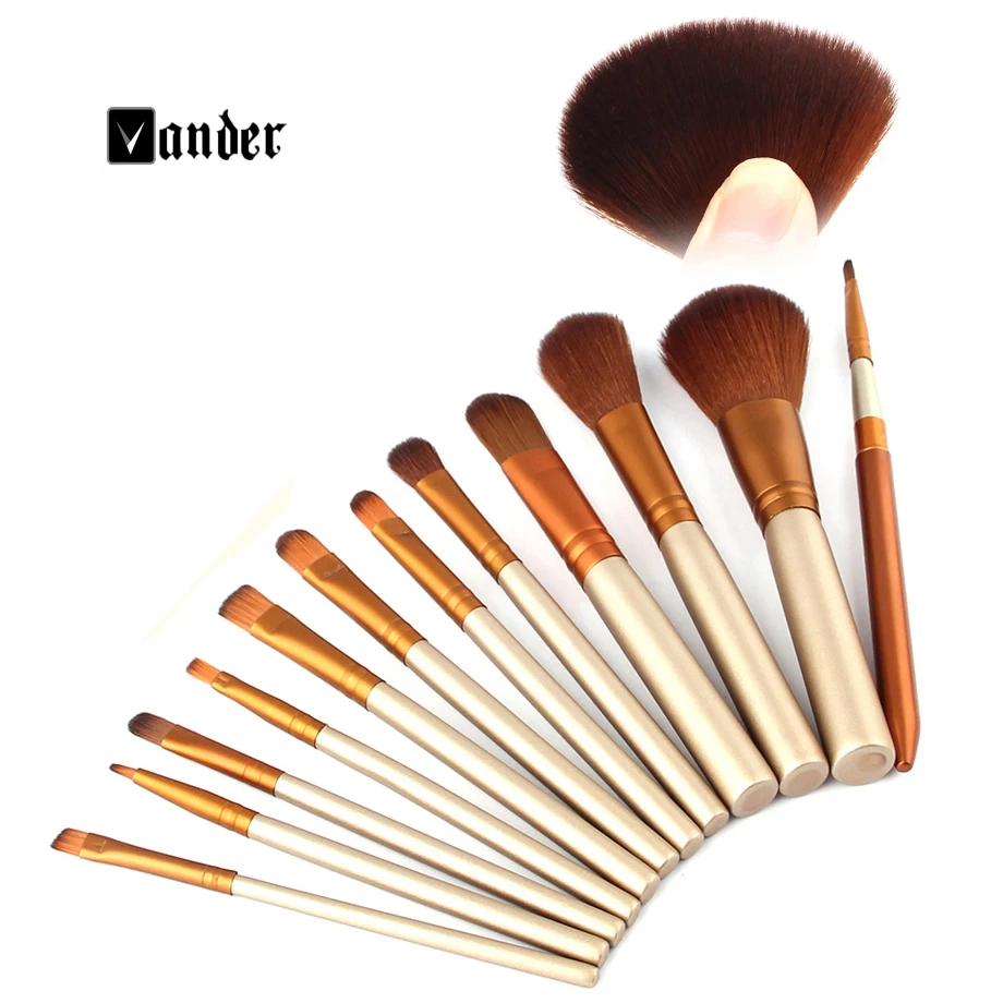 Pro 12 шт. макияж кисти набор инструментов для макияжа кистей пудры палитры теней