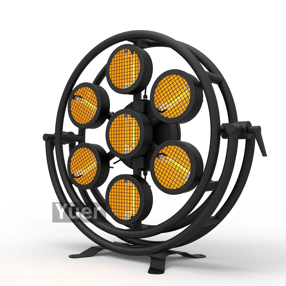 Koop 4 Stks/partij Ronde 7x300W Retro Flash Lights Hexagon/Ronde Geluid Muziek Controle Fase Licht DJ Disco Nachtclub Party Effect Licht