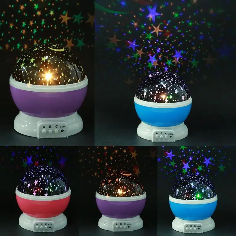 Светодиодный Ночной Светильник проектор звездного неба Луны лампа для детей